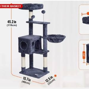 Torre per Gatti Personalizzata Moderna Integrata in Velluto Artico con Finitura in Sisal Ecologico, Stile Natalizio, Tiragraffi, Piattaforma per Arrampicarsi - Product Image 4