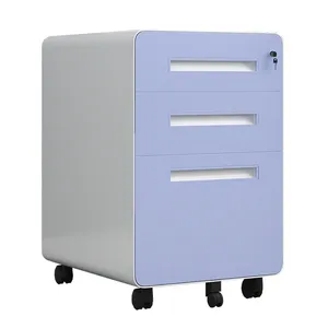 Meuble de bureau mobile à 3 tiroirs Meuble mobile en acier Armoire mobile à tiroirs pour le rangement des dossiers