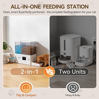 Dispensador automático de comida y agua 2 en 1 AFP con temporizador, tazón de acero inoxidable, juego de dispensador de comida y fuente de agua para perros y gatos