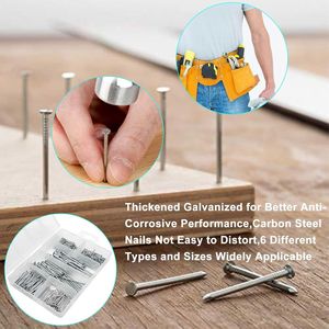 Drywall Nails Set 376pcs With Claw Hammer Iron Round Nails For Woodworking And Home Repair - Product Image 2