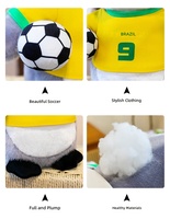 Peluche créative pingouin sportif de football, animal en peluche équipe de foot, poupée douce et câline, mascotte nationale pour boutiques de cadeaux et décoration
