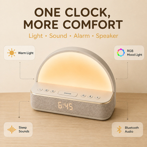 Escritorio Inteligente con Reloj Despertador Digital y Analógico, Altavoces Bluetooth, Máquina de Sonido de Ruido Blanco <span class=keywords><strong>para</strong></span> el Sueño del Bebé, OEM ODM - Product Image 2
