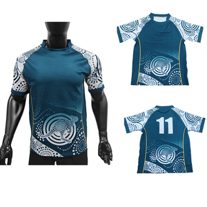 Jersey rugbi sublimasi kustom Murni kaus dan celana pendek rugbi Australia set penuh - Product Image 1