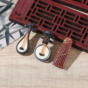 Figurines d'instruments de musique chinois traditionnels en résine, Pipa Guqin miniature, artisanat, décoration de la maison, sculpture artistique - Product Image 1