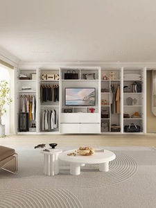 Mobile <span class=keywords><strong>TV</strong></span> Facile da Montare con Vetrina, Design Moderno e Minimalista, Soluzione in MDF per il Soggiorno Contemporaneo - Product Image 3