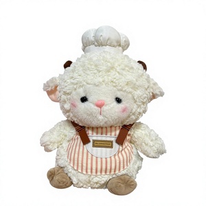 Peluche di Pappagallo/Cigno Professionale con Cappello da Chef, Morbido e Testurizzato, con Grembiule a Righe, Decorazione per Cucina, Regalo - Product Image 2