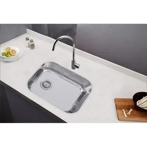 Lavello da cucina quadrato in acciaio inossidabile di alta qualità sottotop lavello da cucina moderno in acciaio inossidabile a vasca singola drenante