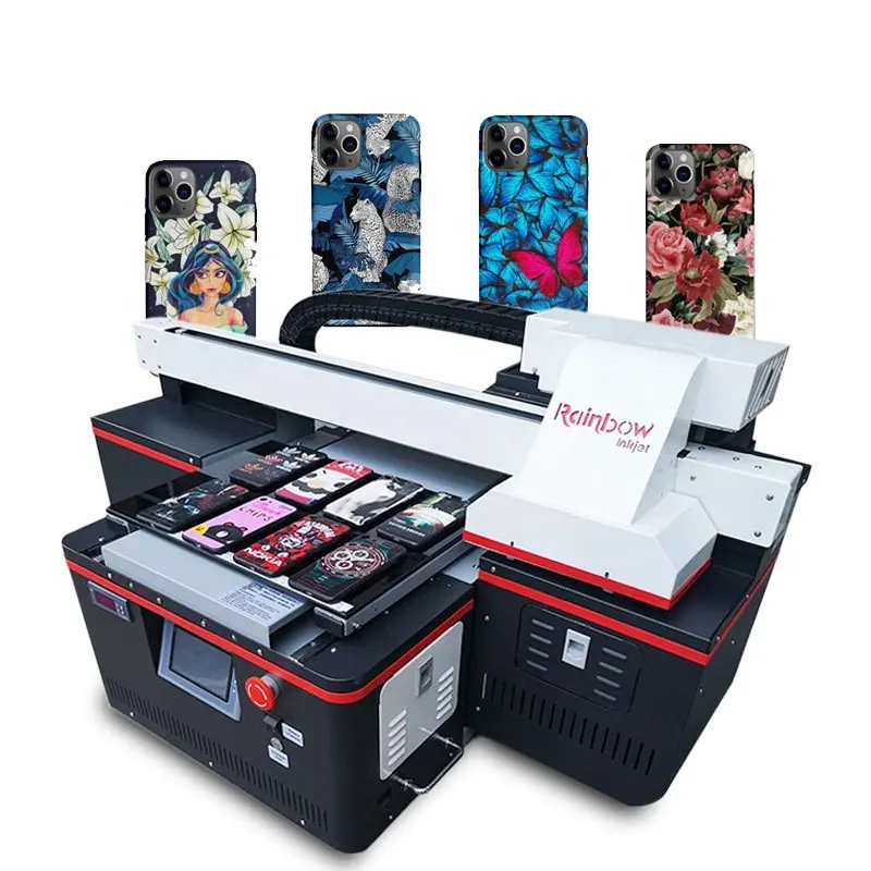 Impresora uv pequeña arcoíris a3, impresora de cama plana uv con dx8 para maletas y botellas de equipaje de cabina