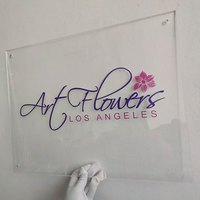 Conception personnalisée Plaque en acrylique transparent pour signalisation de bureau Feuille acrylique imprimée Panneau publicitaire