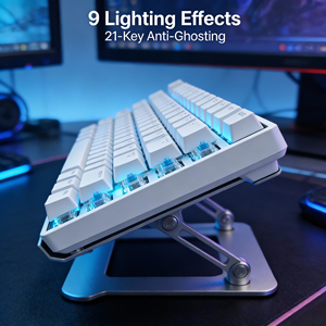 LED Backlit Mechanical <strong>Gaming</strong> <strong>Keyboard</strong> Wired USB Type-C Interface Plug and Play 61-Key Mini <strong>White</strong> <strong>Keyboard</strong> - Product Image 2
