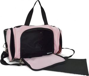 Bolsa deportiva de lona BSCI de 21 pulgadas, sin estampado, para gimnasio y viajes, con correa ajustable en rosa - Product Image 3
