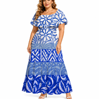 Nouvelle Collection Été 2026 – Robe Décontractée Imprimée Tie-Dye pour Femme, Style Polynésien Samoan, Col Rond, Prix Bas, Service OEM