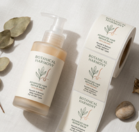 Autocollant personnalisé au design minimaliste, étiquette adhésive imperméable pour bouteille d'huile capillaire, shampoing, emballage cosmétique imprimé