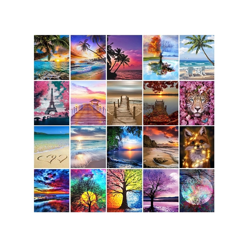 Ready to ship manufacturer wholesale 5d diamond painting wall art home decor landscape paintings diy diamond painting kits