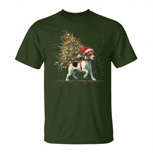 Camiseta con diseño de perro Jack Russell y árbol de Navidad para mujer - Product Image 2