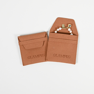 GLAMPKG Microfiber <b>Gift</b> <b>Envelope</b> Jewelry Pouch Necklace Bracelet Earrings Packaging Bags Pouches With Custom Logo - Product Image 3