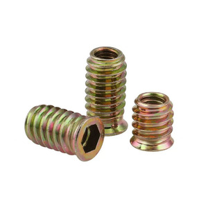 Tuercas de inserción para <span class=keywords><strong>madera</strong></span> con accionamiento hexagonal de 1/4, 5/16, 3/8, M6, M8, M10, galvanizadas <span class=keywords><strong>en</strong></span> amarillo, para muebles - Product Image 1
