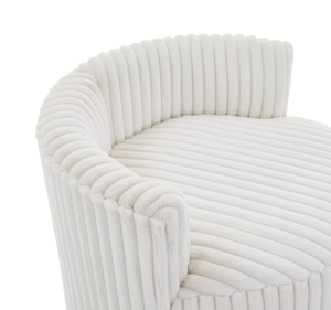 Sillón Moderno Blanco de Terciopelo con Ruedas, Tapizado Suave y Acolchado para Sala de Estar - Product Image 6