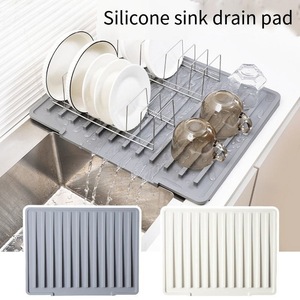 <b>Silicone</b> Drain <b>Mat</b> Countertop Heat Insulation Anti Scald Pot <b>Mat</b> High Temperature Resistant Kitchen Sink Drainage Pad - Product Image 5