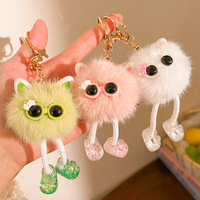 Pendentif créatif en peluche en forme de ballon à longues jambes, porte-clés de dessin animé, breloque pour sac à dos