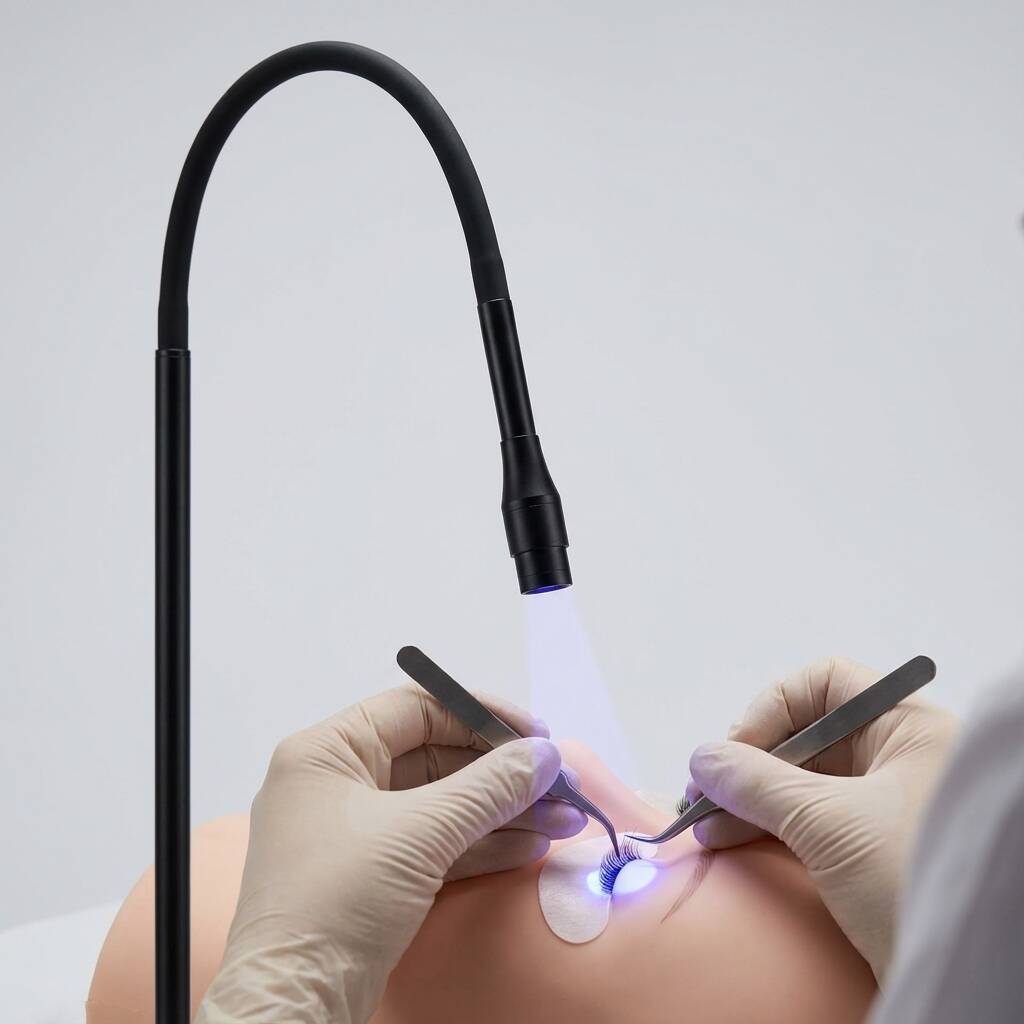 Wholesale 10W Fast UV Glue Cure Lamp System Foot-Pedal LED False Eyelash Extension Light 395-400nm Wavelength 180cm Length Metal