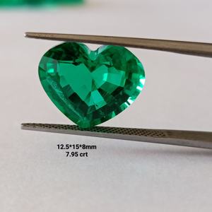 Oferta Especial: Entrega Rápida - Esmeralda Verde en Forma de Corazón, Esmeralda Sintética Suelta, Esmeralda Hecha a Mano para Joyería - Product Image 1