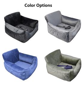 Asiento de coche para perros de moda moderna, desmontable, lavable, suave, cama elevadora de seguridad para mascotas, patrón de Animal sólido, forro polar de terciopelo plegable - Product Image 3