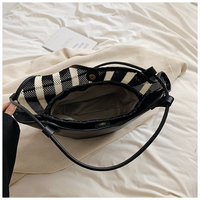 Sac à bandoulière durable en maille tissée rayée, grande capacité, pour femme, idéal pour le travail quotidien, le campus et les sorties