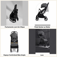 Poussette Bébé Pliable Légère, Landau Pliant à Gravité Un-Touch, Position Assise ou Allongée pour Nourrisson, Vente en Gros