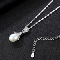 Collar de Plata de Ley S925 con Perla Natural de Agua Dulce y Circonita Cúbica, Estilo Minimalista, Joyería de Lujo para Mujer, Cadena para Clavícula