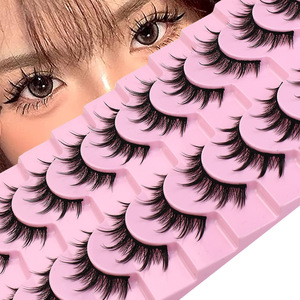 ขนตาปลอมแบบม้วน รุ่น Viral 10 คู่ รุ่น 009 Demon Volume สีดำ แถบเต็มแผง สำหรับคอสเพลย์ ขายส่ง - Product Image 1