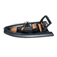 Bateau le plus vendu en fibre de verre 20ft bateau gonflable de pêche avec volant bateau à côtes hypalon 580