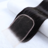 Cheveux Humains Vierges Remy Cambodgiens, Closure en Dentelle 6x6, Lisse, Dentelle HD Transparente, Double Trame Faite à la Machine, RUISI LC-005 pour Femmes