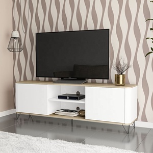 Mueble para TV de 2 Puertas Estilo Moderno CARTAGENA, Madera para Sala de Estar, Aglomerado, Color Legno Salinas/Blanco, Diseño Brasileño, Fácil de Ensamblar - Product Image 6