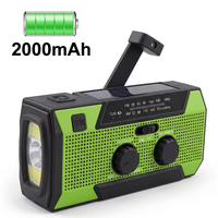 Radio d'urgence solaire à manivelle pour le camping, AM FM NOAA, lampe de poche, port USB rechargeable