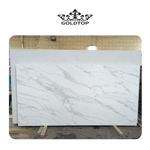 Goldtop 7002 Calacatta Crema PD แผ่นควอตซ์พิมพ์ลายทันสมัยพื้นผิวหินหรูหราสำหรับเคาน์เตอร์ครัวโรงแรมการตกแต่งผนัง - Product Image 3