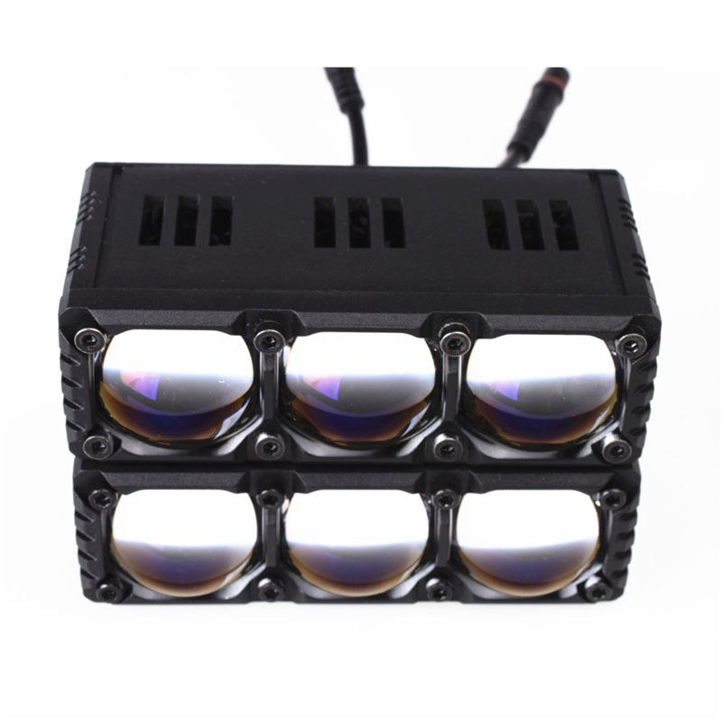For 3 Lens 140W IP68 Waterproof 14000LM 3000K/6000K High/Low Beam Aluminum Car LED Work Light for Motorcycle Truck Off-Road