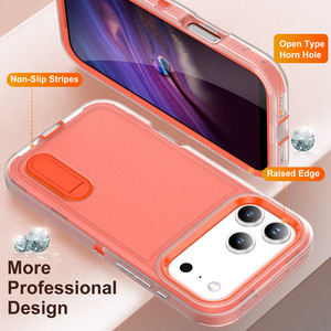 Para <span class=keywords><strong>iPhone</strong></span> 17 Case 3 en 1 Defend Armor Drop Protection con Kickstand Funda para teléfono móvil para <span class=keywords><strong>iPhone</strong></span> Air 17 <span class=keywords><strong>Pro</strong></span> <span class=keywords><strong>Max</strong></span> 16E 15 14 <span class=keywords><strong>13</strong></span> - Product Image 3