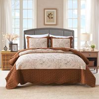 Couvre-lit matelassé en polyester brodé de fleurs Boryard, ensemble de 3 pièces en tailles Full et King, parfait pour la décoration de la maison toute l'année