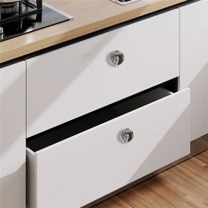 Poignée de porte de placard cylindrique moderne et minimaliste, bouton en alliage d'aluminium de style nordique de luxe léger avec marbre artificiel - Product Image 3