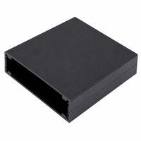 Boîtier de commande en aluminium anodisé noir mat 98*25mm, profil en U avec 2 plaques d'extrémité, 8 vis, IP54 pour module de capteur