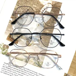 8721 Fashion Vintage Retro Anti-Blue Light Metal Frame Glasses Nerd Geek Eyewear Eyeglasses Oversized Round Circle Eye Glasses