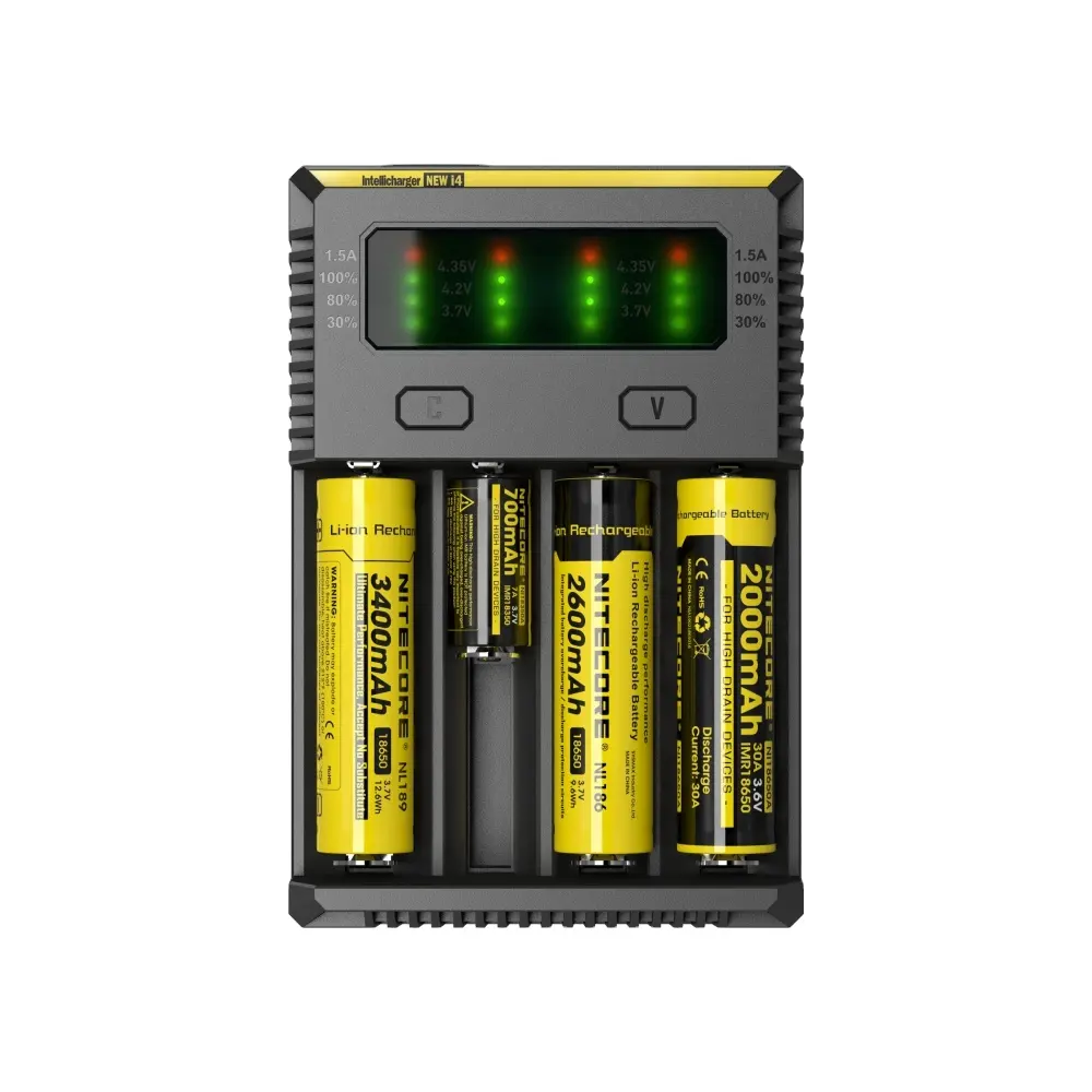 Nitecore carregador universal de bateria, carregador de bateria aa 18650 dc 12v, tomada eua, ue, au, reino unido