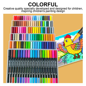 ปากกาแปรงปลายสองด้าน24สีปากกาเน้นข้อความสีน้ำสำหรับวาดภาพผู้ใหญ่เด็ก - Product Image 2