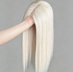 Expédition sous 48h Grand Topper en dentelle suisse en forme de T 8x10 Cheveux vierges européens bruts Toupet capillaire Ligne de cheveux naturelle pré-épilée - Product Image 3