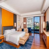 Hochwertige Ferienresort-Hotel-Einrichtung: Sperrholz-Zimmerausstattung mit Doppelbett, TV-Schrank, Bürostuhl für öffentliche Bereiche, Apartments und Villen