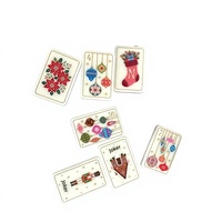 (Expédition possible) Fourniture d'ensembles de Mahjong en acrylique de style américain à quatre couches, à dos doré et miroir, sur le thème de Noël, de qualité export, simples