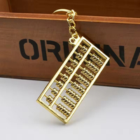 Calculatrice chinoise antique, mini boulier à 8 rouleaux en alliage, porte-clés, pendentif, bijou, porte-clés or et argent, cadeau d'affaires