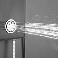Système de tour de panneau de douche en acier inoxydable 304 de qualité commerciale-Douche à effet pluie à LED à 3 fonctions avec pulvérisateur à main