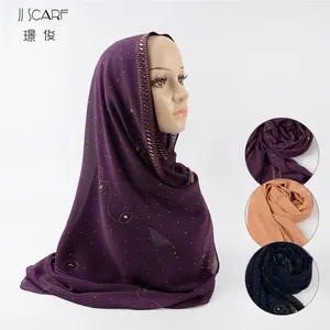 Latest custom wholesale saudi style 66*170 chiffon hijab scarf for muslim women